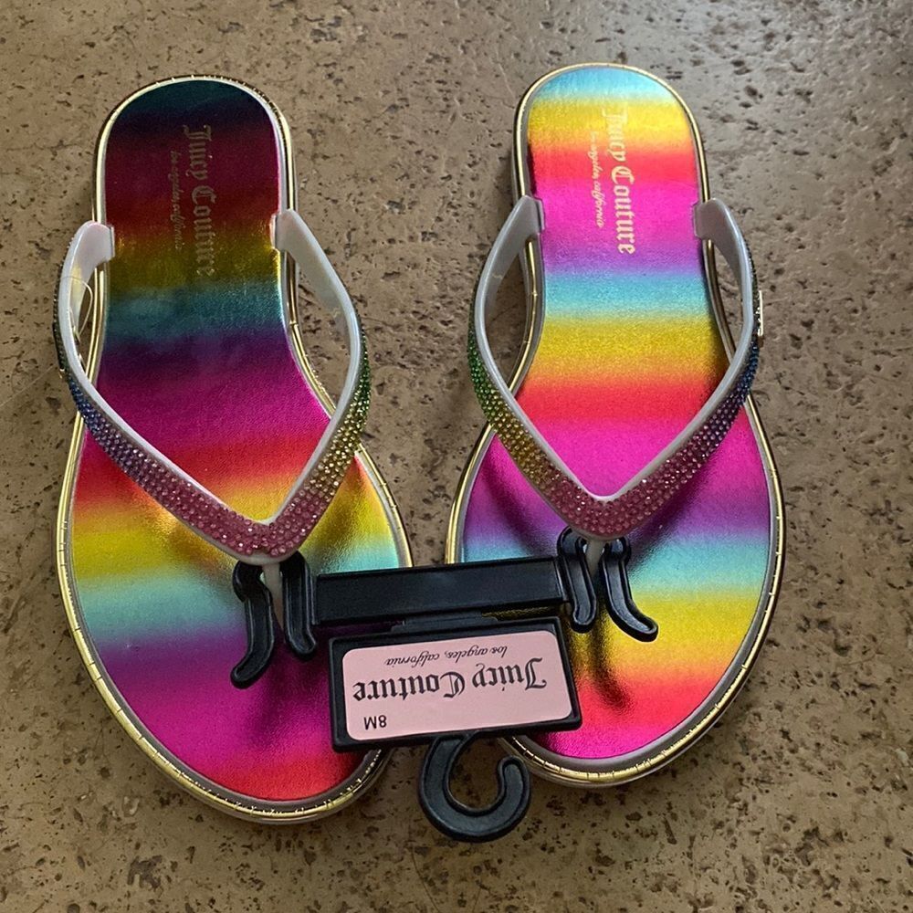 Juicy Couture a rainbow Rhinestone Sandals